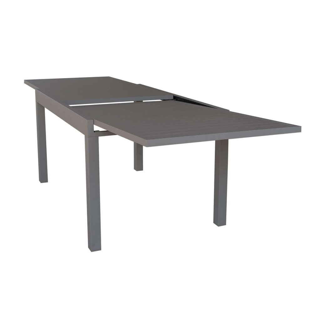 DEREK – set tavolo da giardino con sedie in alluminio cm 135/270x90x75 h