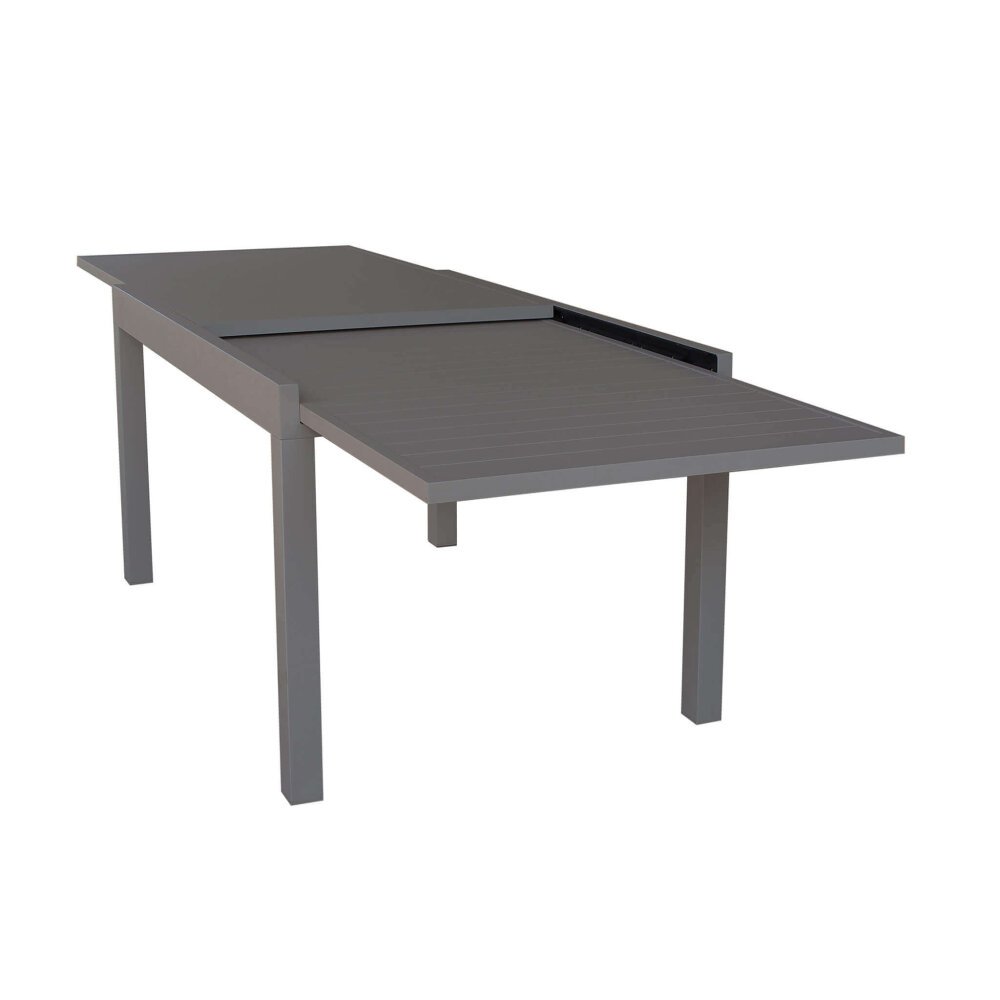 DEREK – set tavolo da giardino con sedie in alluminio cm 135/270x90x75 h