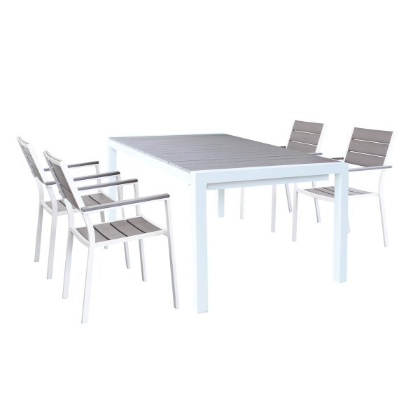 RED – set tavolo da giardino con sedie in alluminio cm 162/242x100x74 h