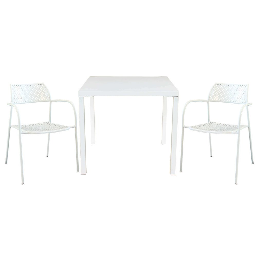 CHAD – set tavolo da giardino con sedie in metallo cm 80x80x73h