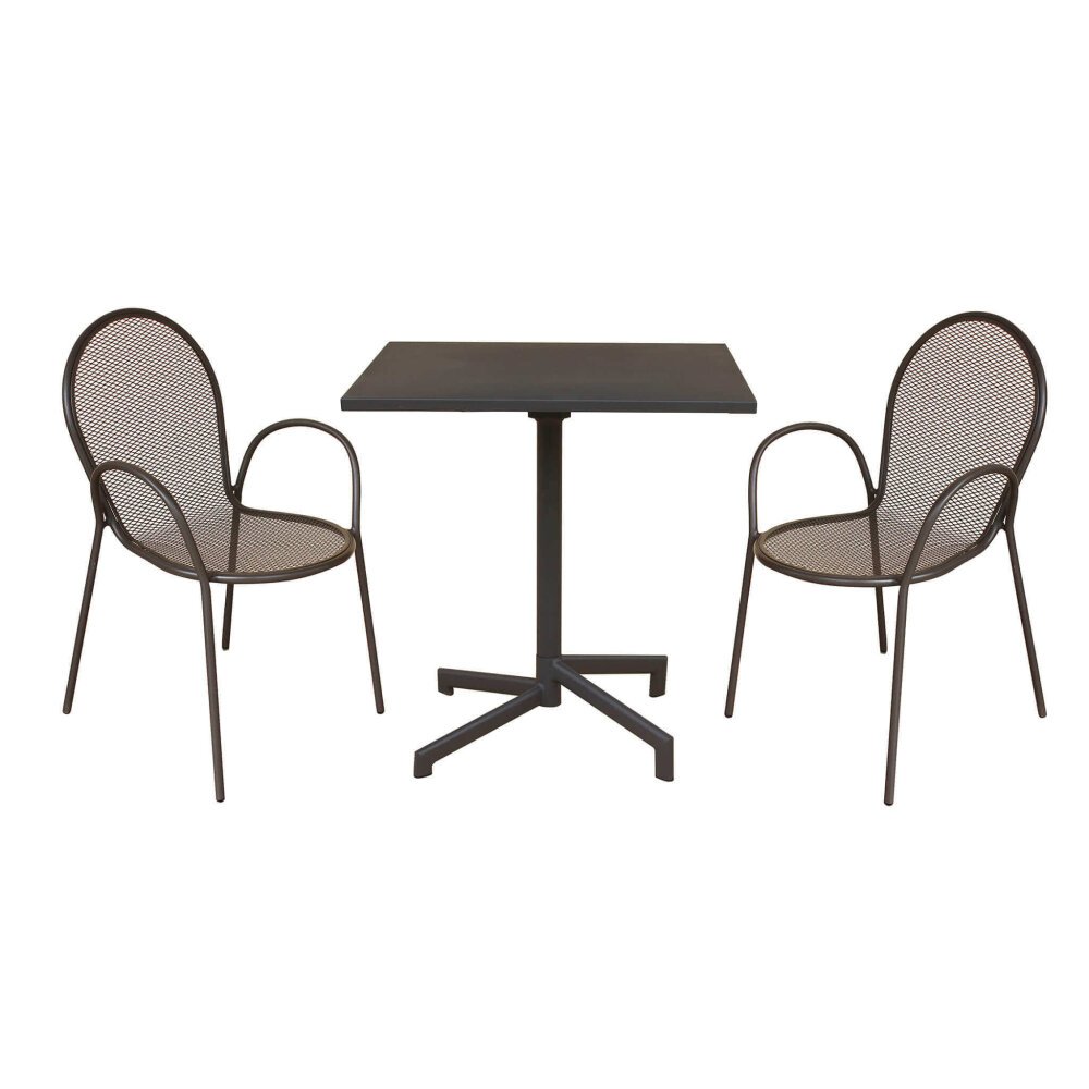 LARRY – set tavolo da giardino con sedie 70×70