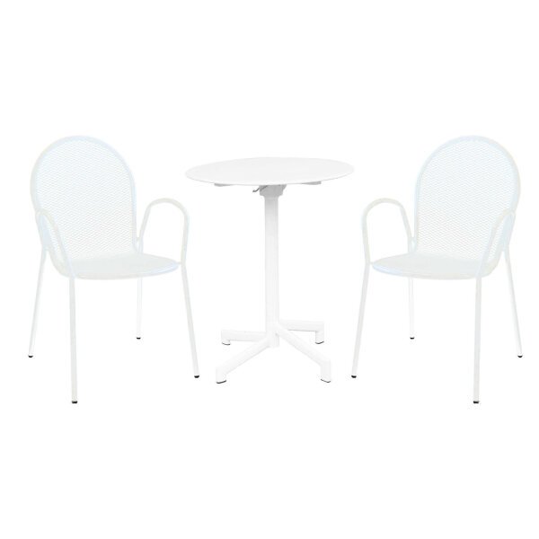 LARRY – set tavolo da giardino con sedie in metallo cm Ø 60×74 h
