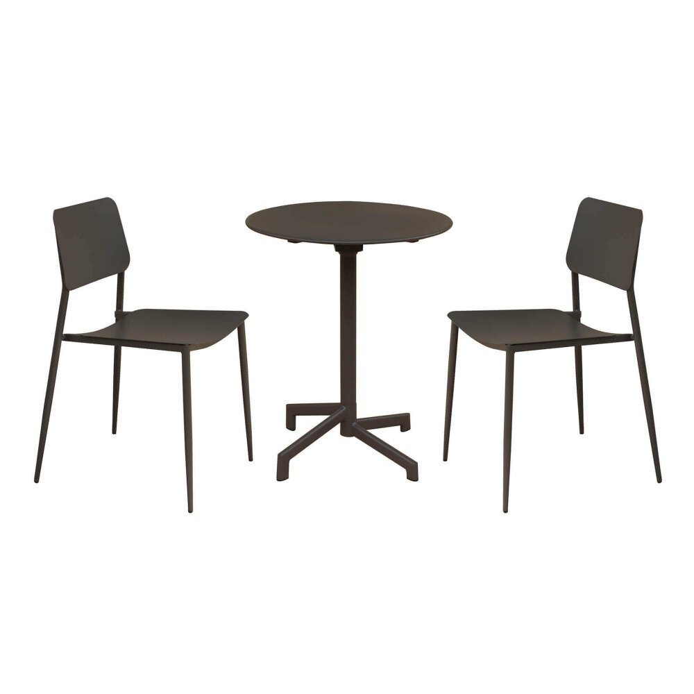 LARRY – set tavolo da giardino con sedie in metallo cm Ø 60×74 h