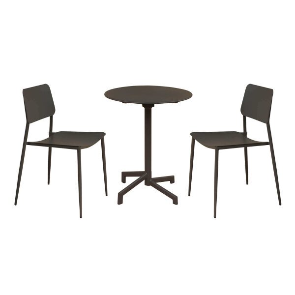 LARRY – set tavolo da giardino con sedie in metallo cm Ø 60×74 h