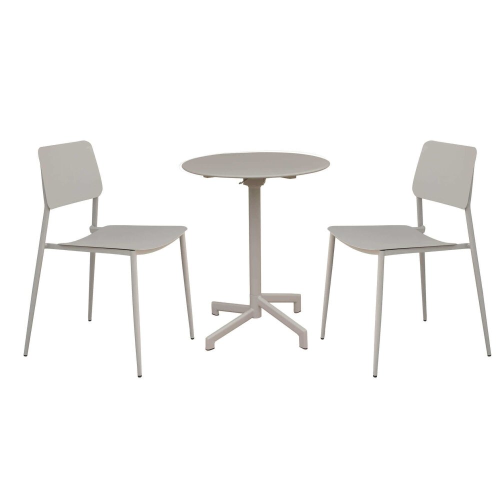 LARRY – set tavolo da giardino con sedie in metallo cm Ø 60×74 h