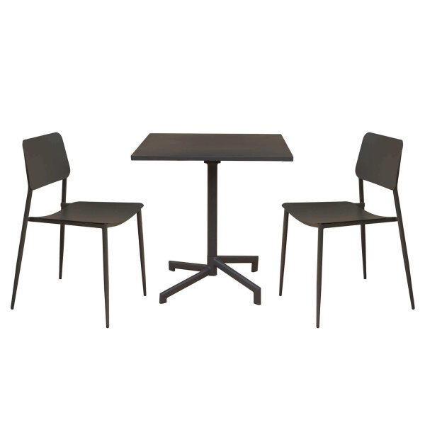 LARRY – set tavolo da giardino con sedie in metallo cm 70x70x73 h