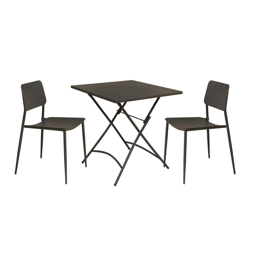 LUCKY – set tavolo da giardino con sedie in metallo cm 70x70x72 h
