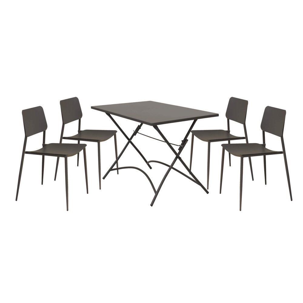 LUCKY – set tavolo da giardino con sedie in metallo cm 110x70x72 h