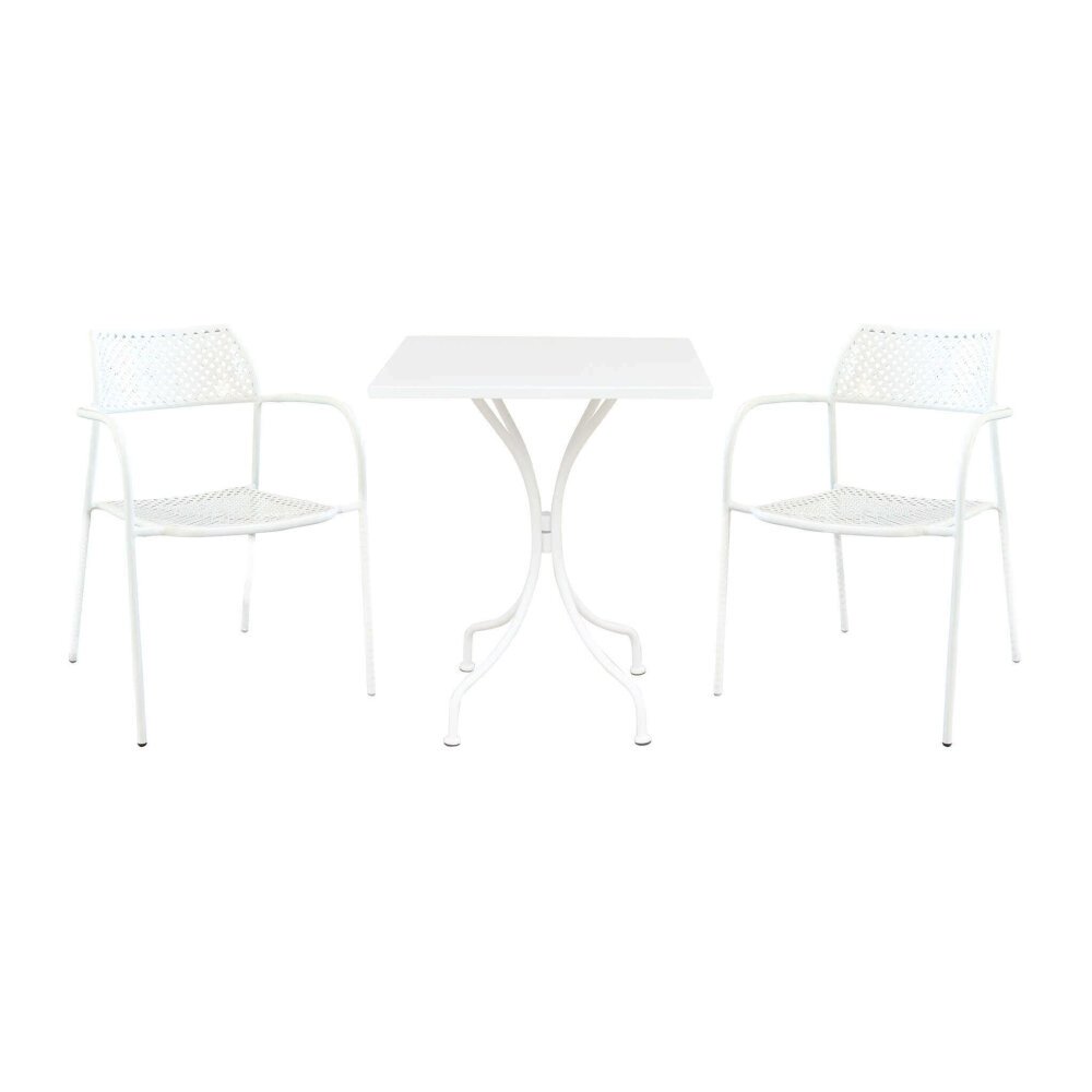 LUCKY – set tavolo da giardino con sedie in metallo cm 60x60x72 h