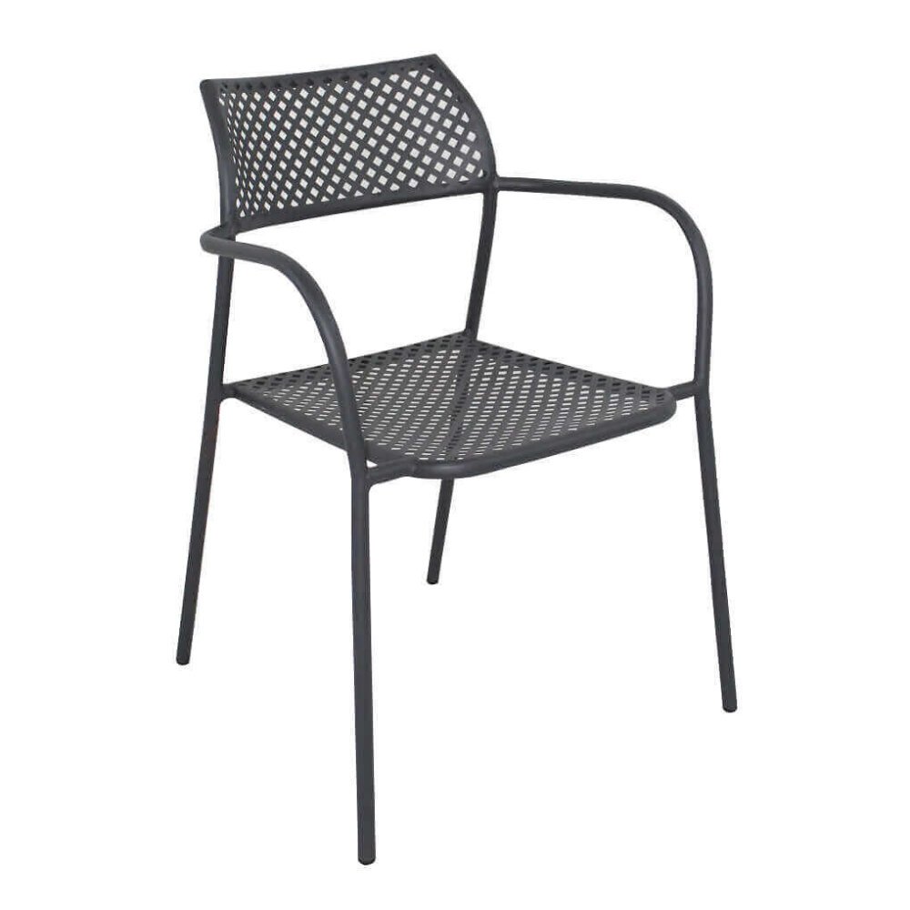 LUCKY – set tavolo da giardino con sedie in metallo cm 60x60x72 h