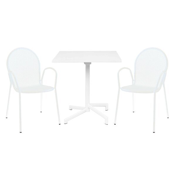 LARRY – set tavolo da giardino con sedie 70×70