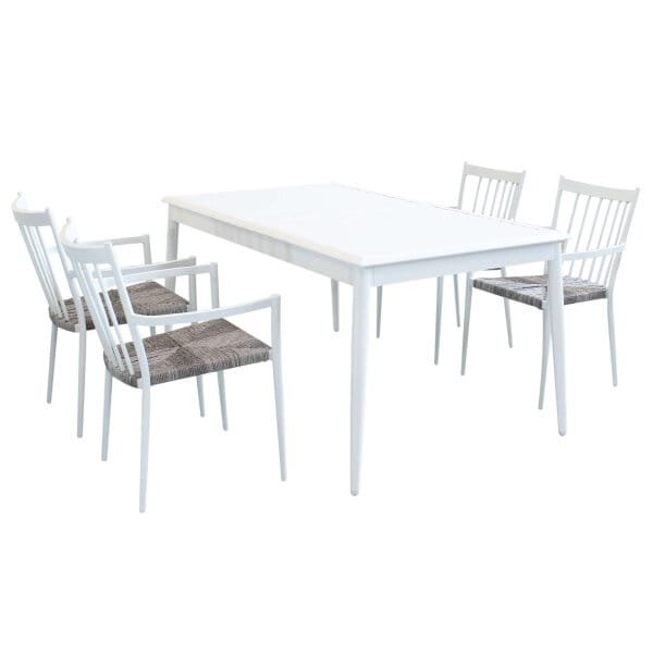 MATTHEW – set tavolo da giardino con sedie in alluminio cm 160/240x90x76 h