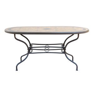 NEVIL – set tavolo da giardino con sedie in cm 160x90x74 h