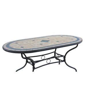 NEVIL – set tavolo da giardino con sedie in cm 160x90x74 h