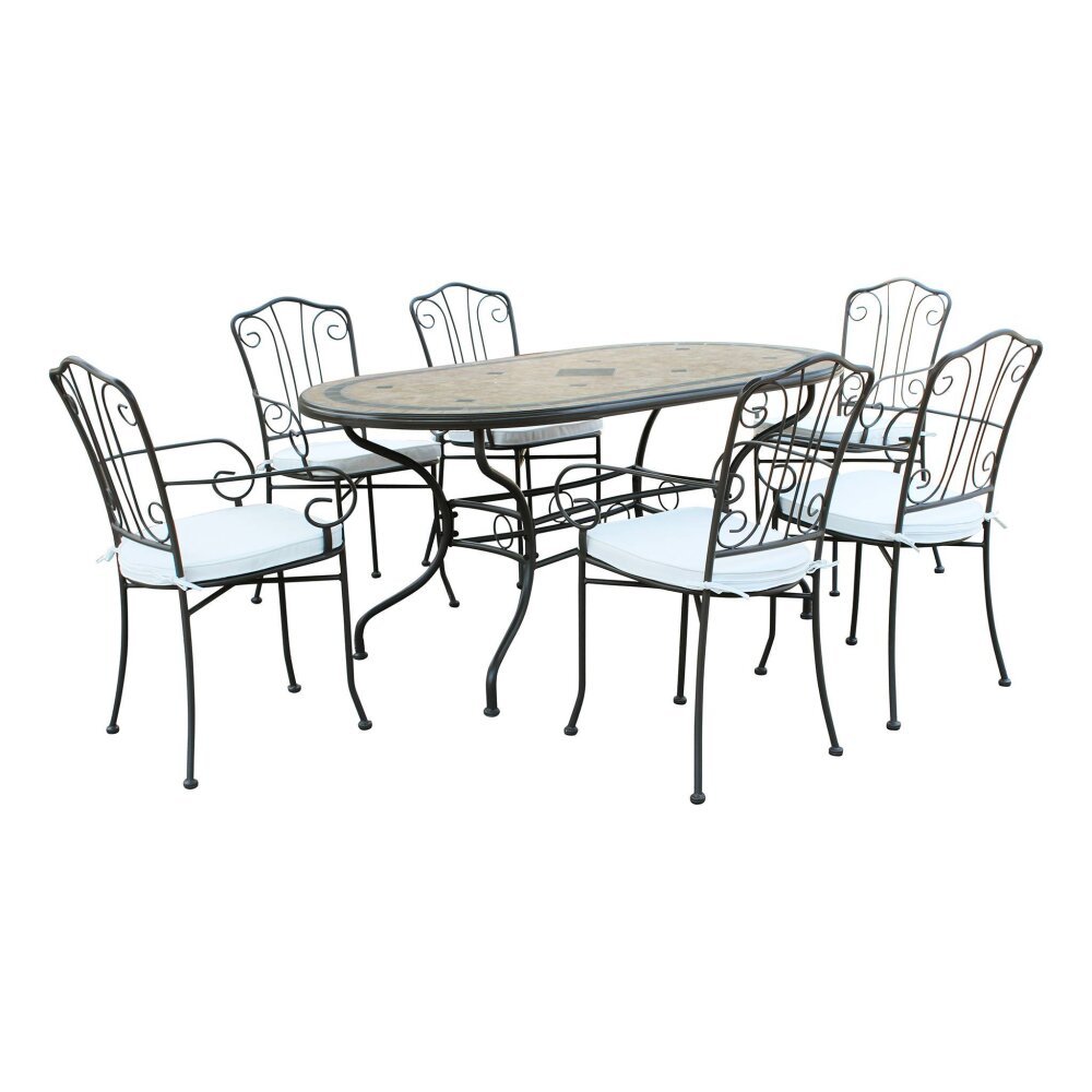 NEVIL – set tavolo da giardino con sedie in cm 160x90x74 h
