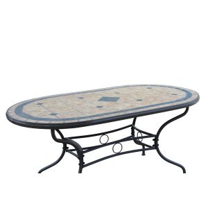NEVIL – set tavolo da giardino con sedie in cm 160x90x74 h