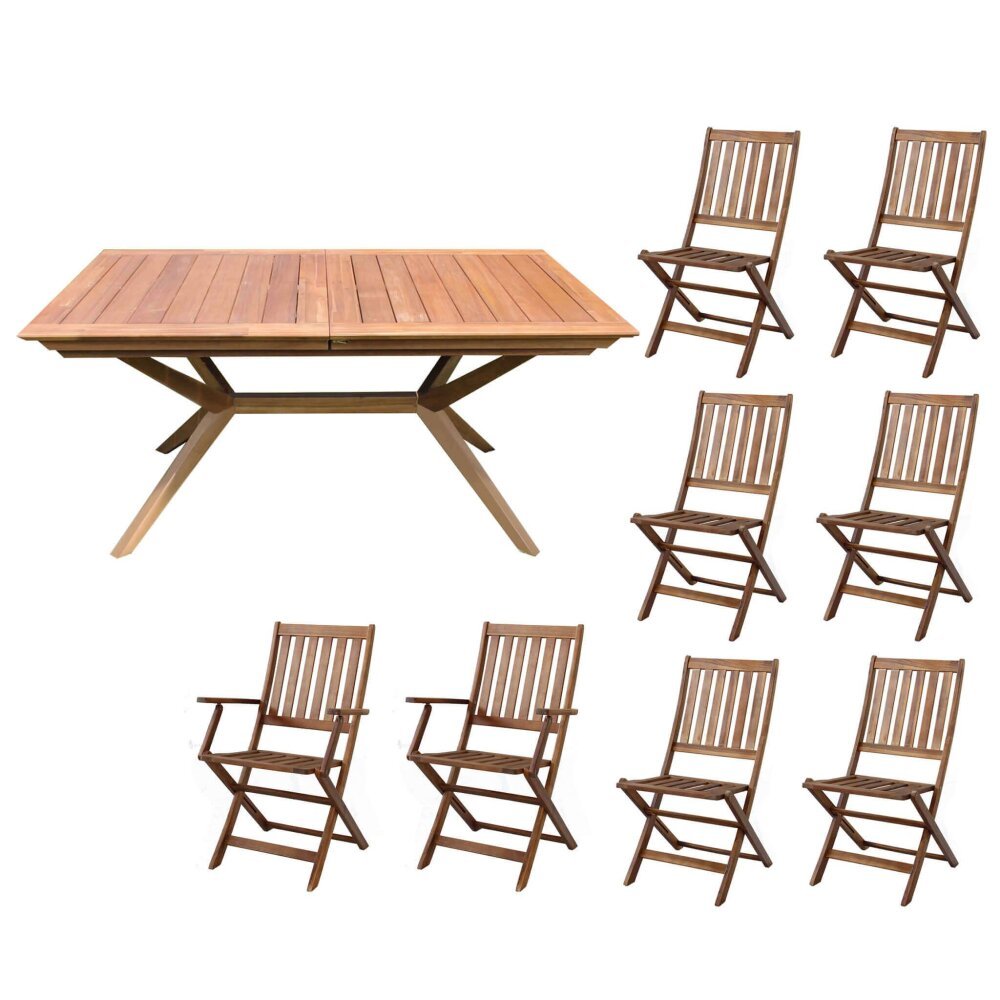 DAVEY – set tavolo da giardino con sedie allungabile 150/200×90
