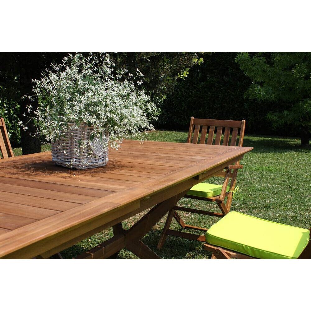 DAVEY – set tavolo da giardino con sedie allungabile 150/200×90