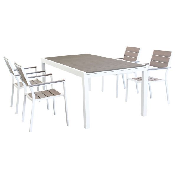 MONTY – set tavolo da giardino con sedie allungabile 180/240×100