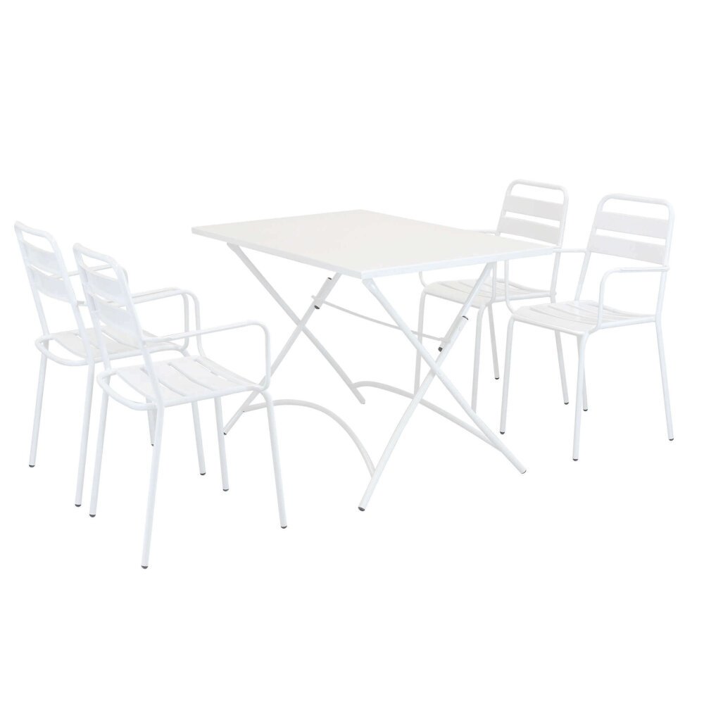 LUCKY – set tavolo da giardino con sedie pieghevole salvaspazio 110×70