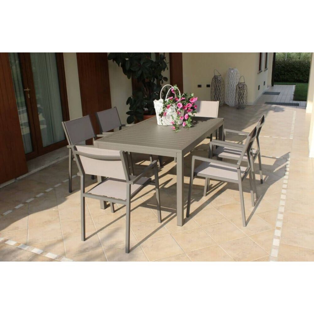 FEDE – set tavolo da giardino con sedie 150×90