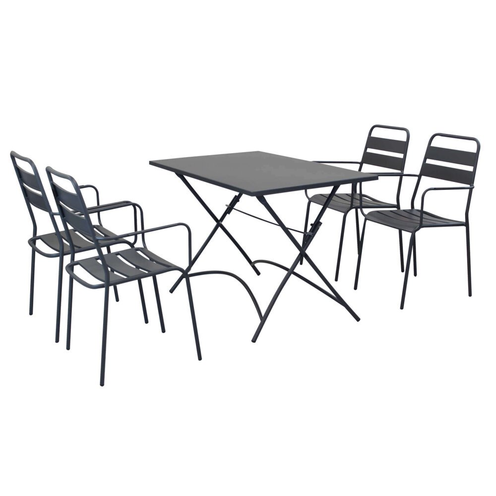 LUCKY – set tavolo da giardino con sedie pieghevole salvaspazio 110×70