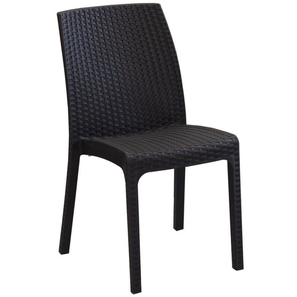 WADE – set tavolo da giardino con sedie fisso in wicker cm 150×90