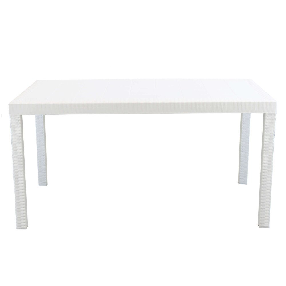 WADE – set tavolo da giardino con sedie fisso in wicker cm 150×90