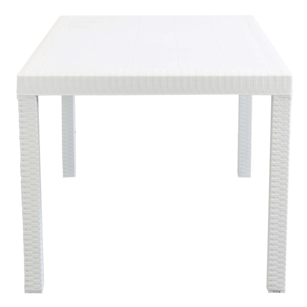 WADE – set tavolo da giardino con sedie fisso in wicker cm 150×90