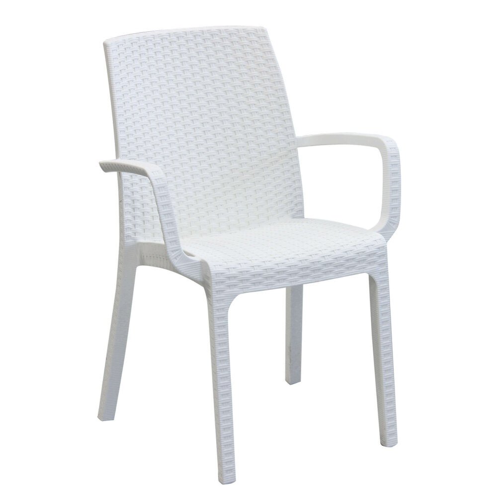 WADE – set tavolo da giardino con sedie fisso in wicker cm 150×90