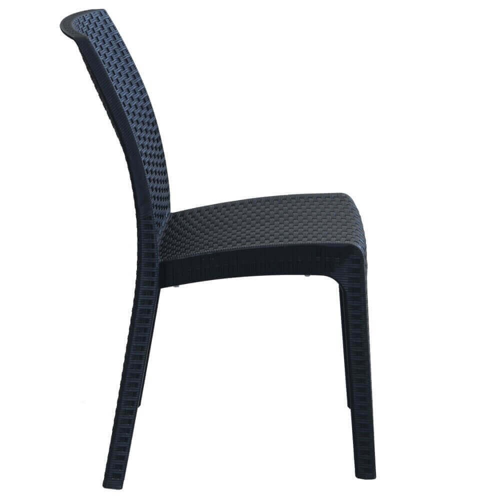 WADE – set tavolo da giardino con sedie fisso in wicker cm 150×90