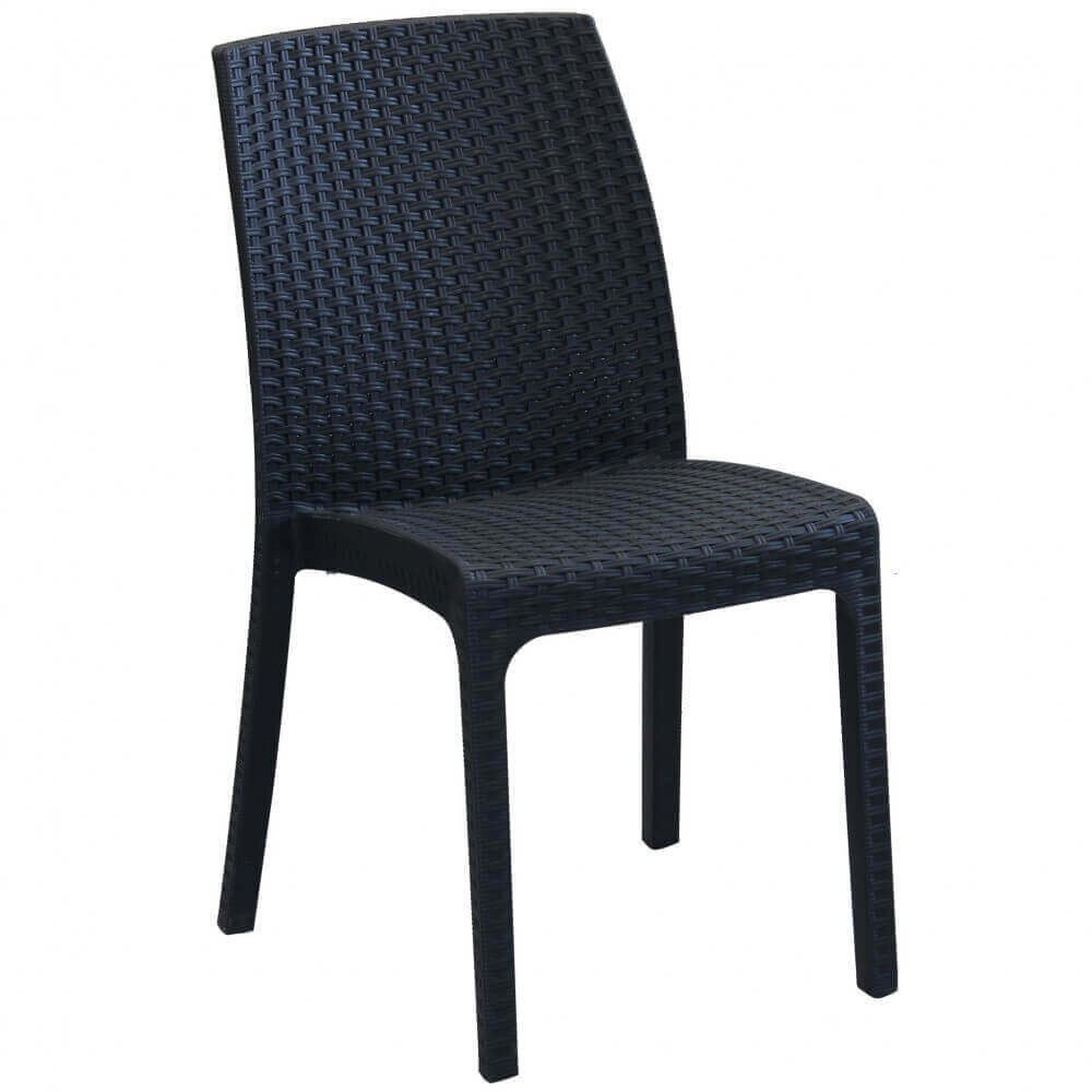 WADE – set tavolo da giardino con sedie fisso in wicker cm 150×90
