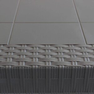 WADE – set tavolo da giardino con sedie fisso in wicker cm 80x80x74 h