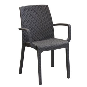 WADE – set tavolo da giardino con sedie fisso in wicker cm 80x80x74 h