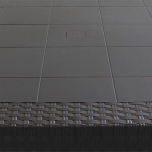 WADE – set tavolo da giardino con sedie fisso in wicker cm 80x80x74 h