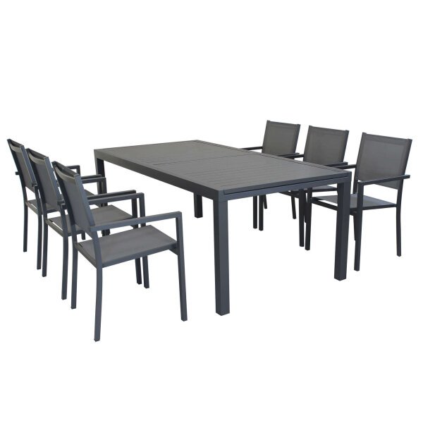 DAVID – set tavolo da giardino con sedie allungabile 200/300×100