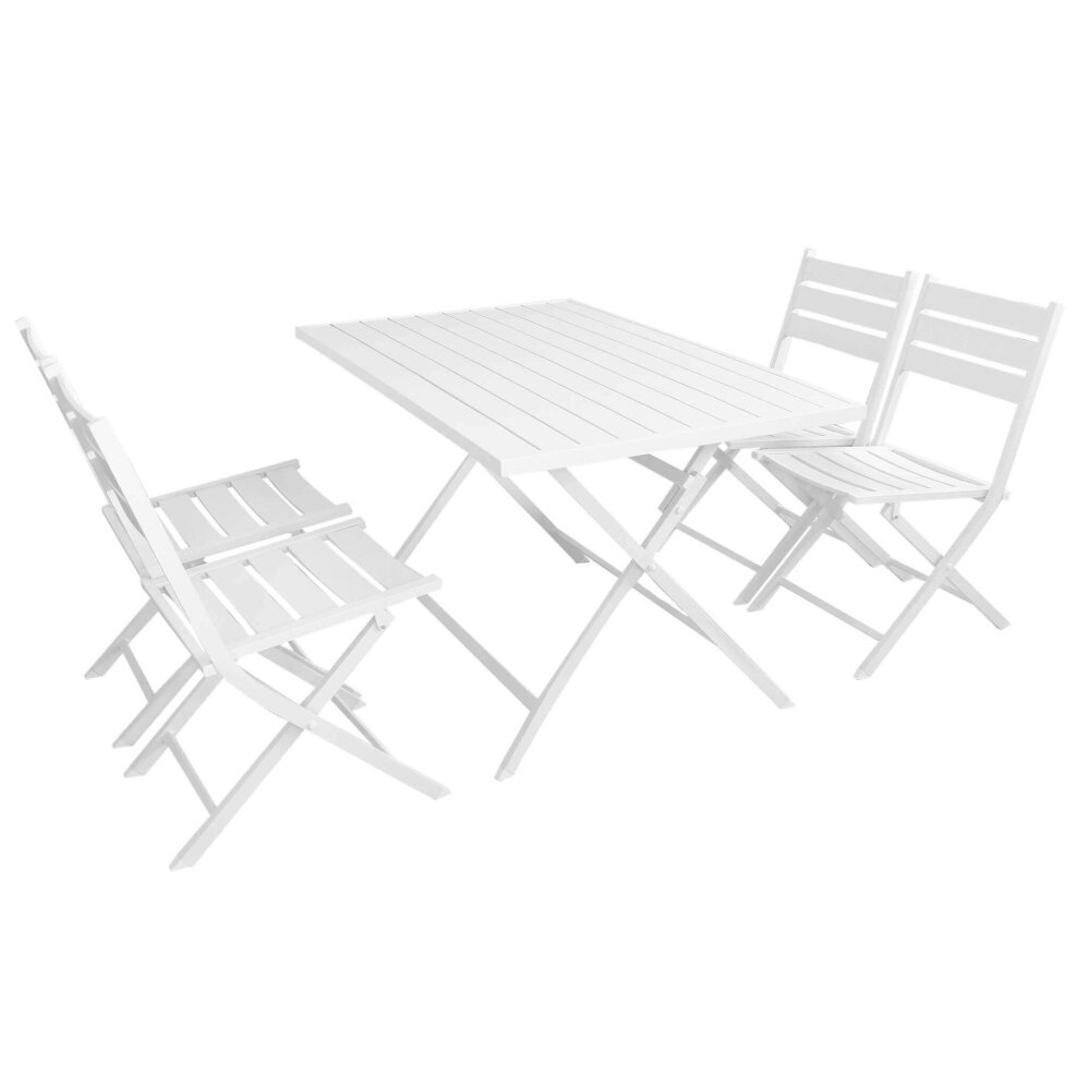 DANIEL – set tavolo da giardino con sedie pieghevole salvaspazio in alluminio 70×130