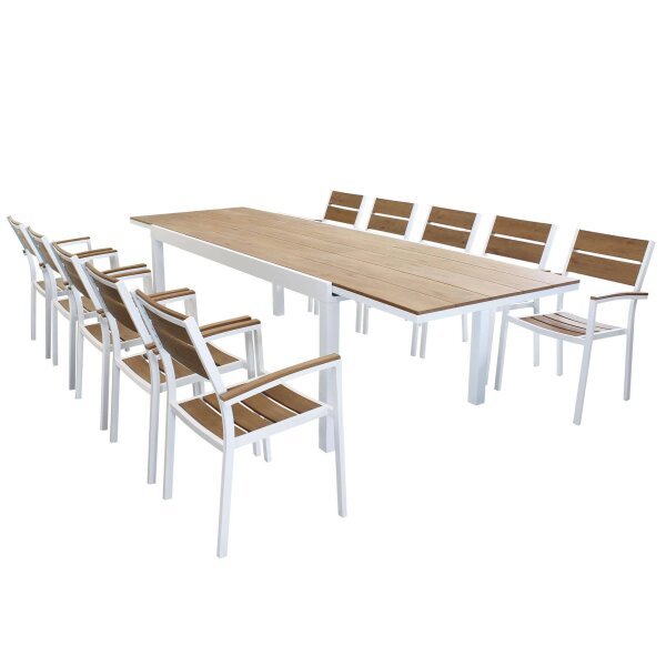 URBAN – set tavolo da giardino con sedie 200/300×95 struttura in alluminio