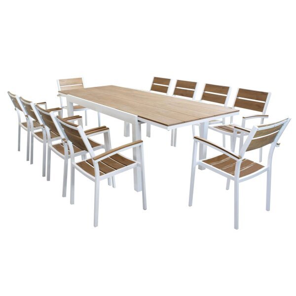 URBAN – set tavolo da giardino con sedie 200/300×95 struttura in alluminio
