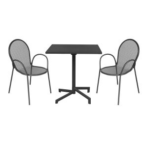 LARRY – set tavolo da giardino con sedie 70×70