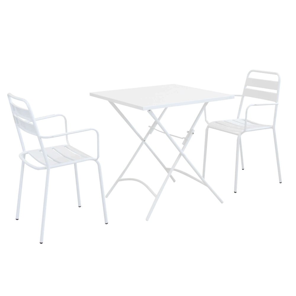 LUCKY – set tavolo da giardino con sedie pieghevole salvaspazio 70×70