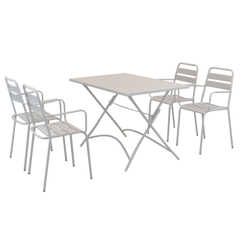 LUCKY – set tavolo da giardino con sedie pieghevole salvaspazio 110×70