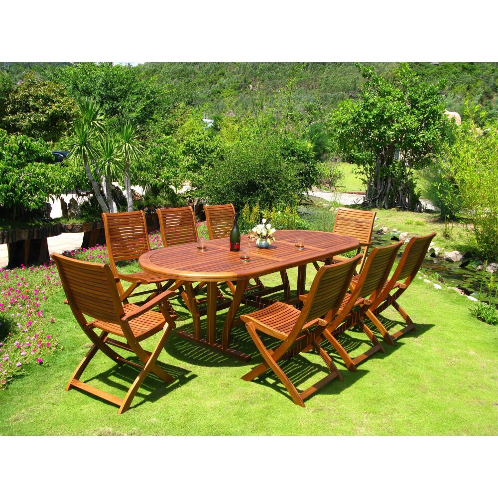 NILES – set tavolo da giardino con sedie allungabile 180/240×100