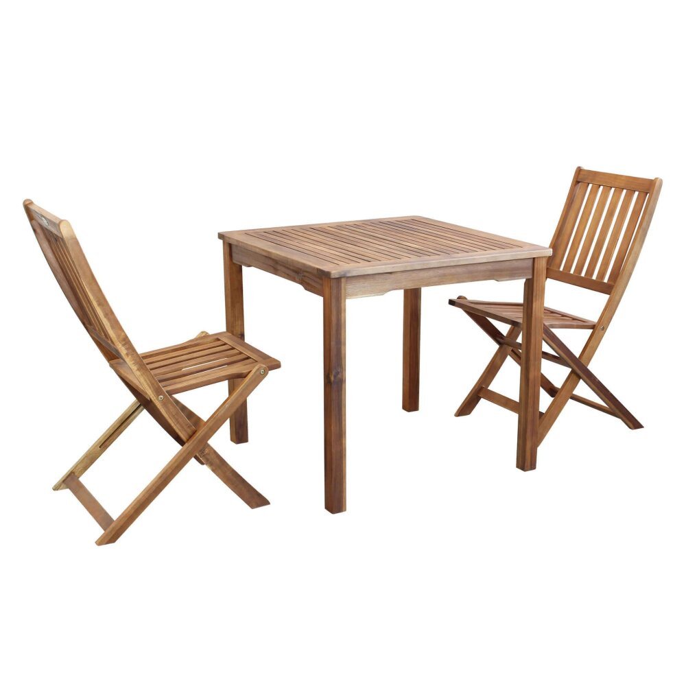 DONALD – set tavolo da giardino con sedie in legno 80×80