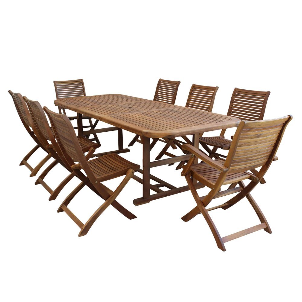 Russell – set tavolo da giardino con sedie allungabile 180/240×100