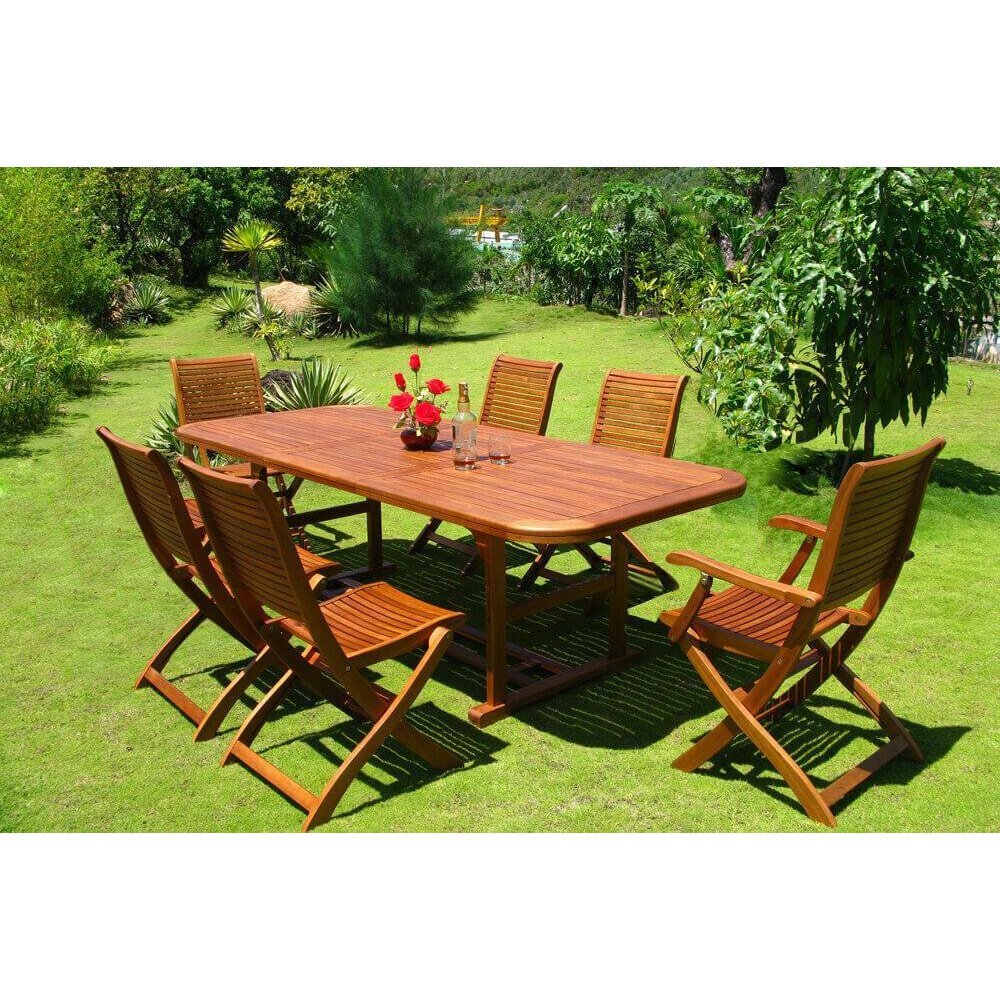 Russell – set tavolo da giardino con sedie allungabile 150/200×90