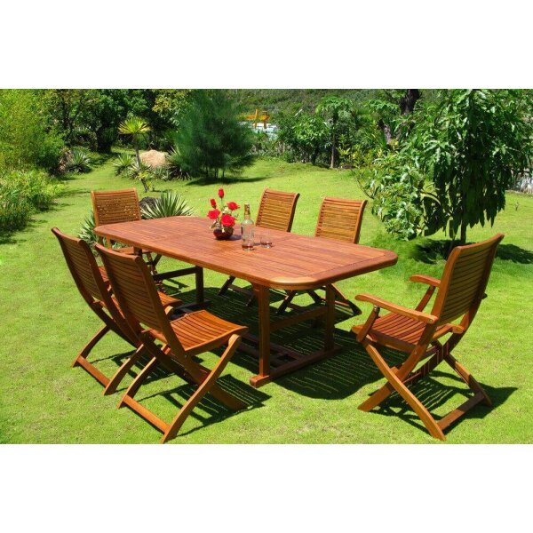 Russell – set tavolo da giardino con sedie allungabile 150/200×90