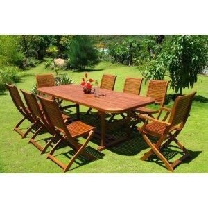 Russell – set tavolo da giardino con sedie allungabile 150/200×90