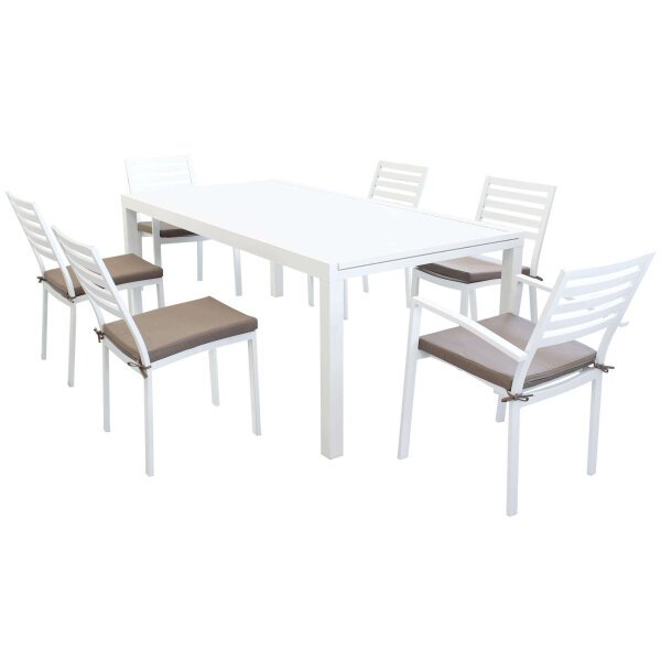 DAVID – set tavolo da giardino con sedie allungabile 200/300×100
