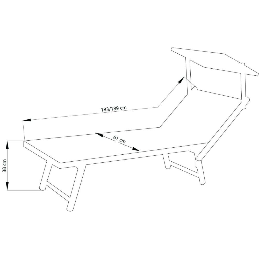 Lettino prendisole da Giardino in Alluminio cm 183x61x38 – MILBURN